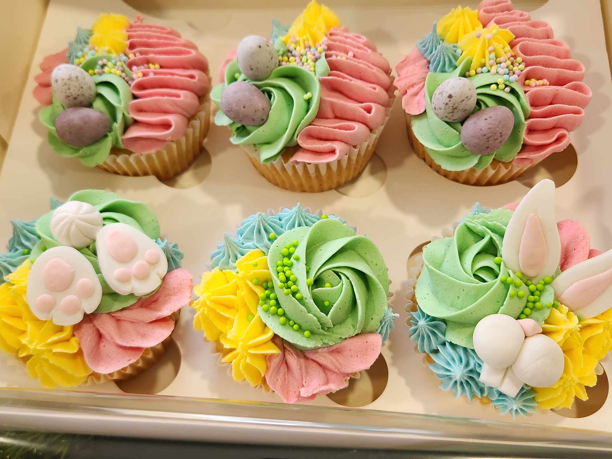6 Piece Easter Themed Cupcake Box